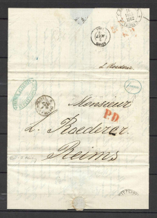 1862 Cover from St. Peterburg to Reims, France
