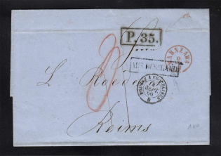 1860 Cover from Warsaw to Reims, France