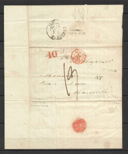 1842 Cover from Berdyansk to Marseille (Dobin 1.03 - R4)