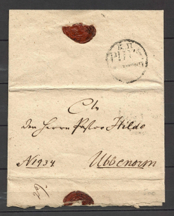 1844 Official Church Letter from Riga to Ubbernorm (Wax Seal, Dobin 2.06 - R4)