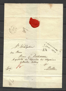 1834 Cover from St. Petersburg to Halle, Germany (Dobin 1.10zh - R3)