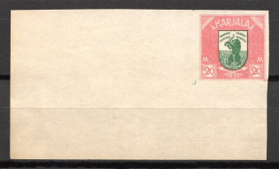 1922 Russia Provisional Government of Karelia Civil War 20 M (Corner Stamp, Probe, Proof, MNH)