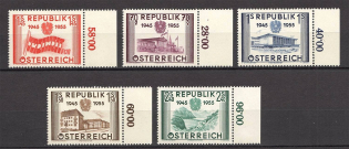 1955 Austria (Control Numbers, CV $60, Full Set, MNH)