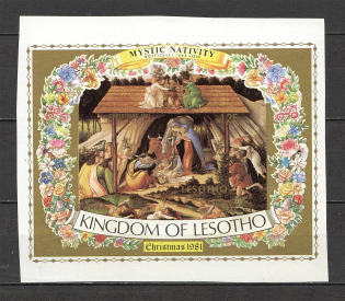1981 Lesotho Block Sheet Christmas (CV $360, MNH)