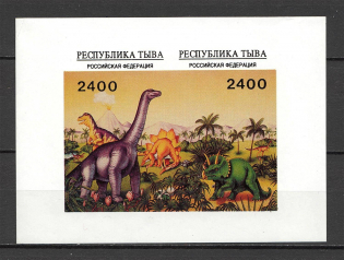 Russia Tuva Republic Imperforated Block (CV $300, MNH)
