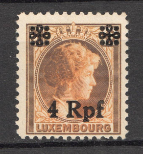 1940 Germany Occupation of Luxembourg 4 Rpf (Color Error, WRONG stamp Overprinted, MNH)