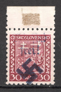 1938 Germany Occupation of Rumburg Sudetenland 30 H (Shifted Overprint, Signed, MNH)