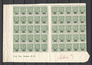1919-20 Russia Omsk Civil War Block 35 Kop (Gutter, Control Text, MNH)