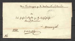 Austria-Hungary pre-stamp cover Lemberg (Lviv) - Peremyshl