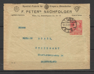 1914 Austria cover to Germany with map on back