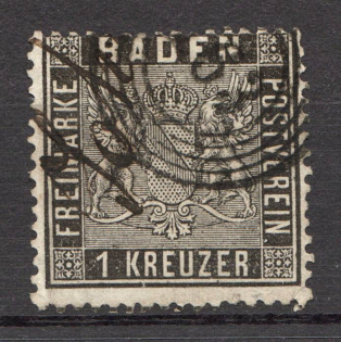 1860-61 Baden Germany 1 Kr (CV $45, Canceled)