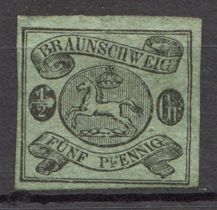 1861-63 Braunschweig Germany 1/2 Gr (CV $15, Canceled)