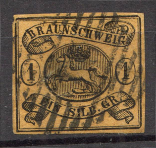 1853-56 Braunschweig Germany 1 S (CV $235, Canceled)