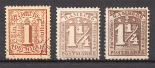 1864-67 Hamburg Germany (no Watermark, MH/Canceled)