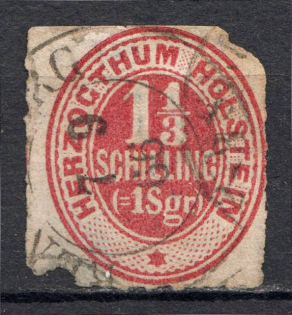 1851-55 Holsten Germany (CV $195, Canceled)