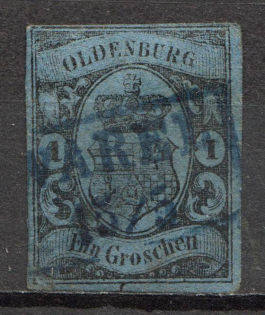 1859 Oldenburg Germany 1 Gr (CV $80, Canceled)