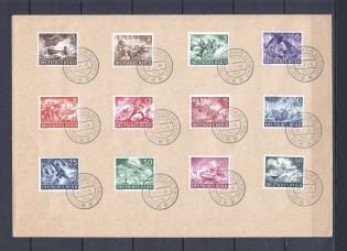 1943 Third Reich cover with full set forces and special postmark German - Italian culture day