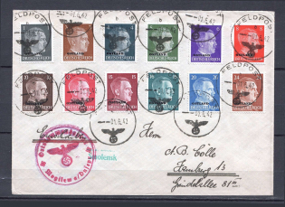 1942 Third Reich occupation of east 1pf-24pf field post cover with Smolenks and Mogilew postmark