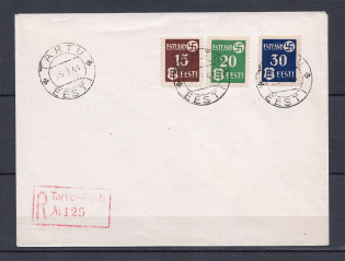 1941 Third Reiсh occupation of Estonia cover with full set stamps