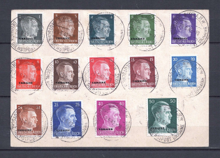 1942 Third Reich occupation of Ukraine (Nikolauew) postcard with full set