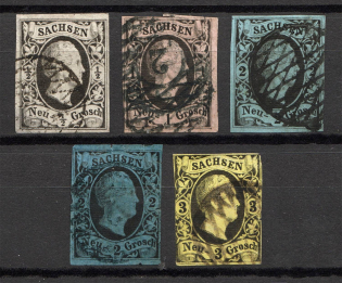 1851-55 Saxony Germany (CV $170, Full Set, Canceled)