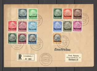 1940 Third Reich occupation of Luxembourg registered cover with full set stamps CV 329 EUR