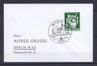 1941 Third Reich occupation FDC cover to Berlin with special postmark Day of stamp