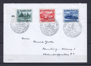 1939 Third Reich cover Hambugr with full set stamps and special postmark Automobile exhibition