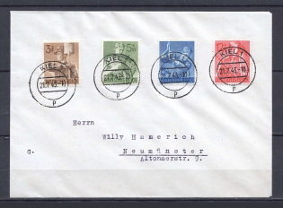 1943 Third Reich cover Kiel -Neumunster with full set stamps