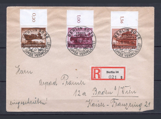 1944 Third Reich registered cover with special postmark Berlin war donation and wehrmacht day stamps