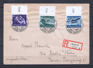 1944 Third Reich registered cover with special postmark Berlin war donation and wehrmacht day stamps