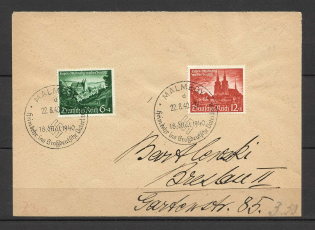 1940 Third Reich cover with special stempel Malmedy and full set stamps
