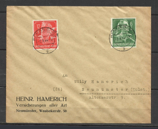 1944 Third Reich cover Rendsburg - Neumunster with full set stamps