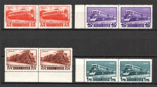 1949 USSR Trains Pairs (Full Set, MNH)