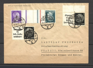 1942 Third Reich cover to Prague with together prints
