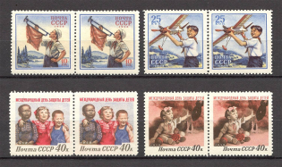 1959 USSR International Day for the Protection of Children Pairs (Full Set, MNH/MLH)