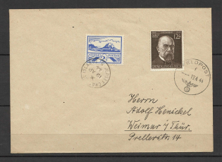1944 Third Reich occupation of Jersy fieldpost cover to Weimar