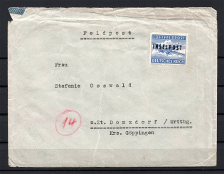 Third Reich INSELPOST feild post cover to Donzdorf