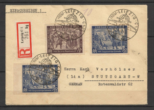 1948 Germany Soviet occupation registered cover to Stuttgart with special postmark Leipzig fair