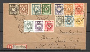 1946 Germany Soviet occupation registered cover with four full set stamps Mi №51 -63