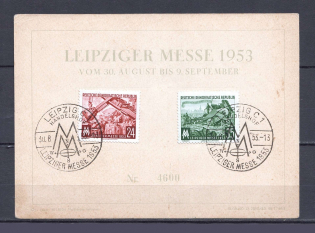 1953 Germany Democratic Republic special card with special postmark Leipzig fair