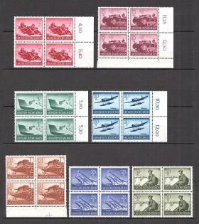 1943 Germany Third Reich Wehrmacht Blocks of Four (2 Scans, Full Set, MVLH/MNH)