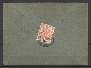 1915 Germany occupation of Poland cover with local stamps Warsaw City Post