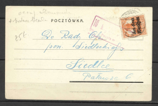 1918 Germany occupation of Poland censorship postcard