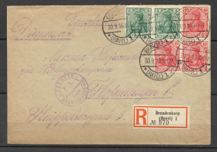 1916 Germany prisoner of war censorship registered cover to Copenhagen