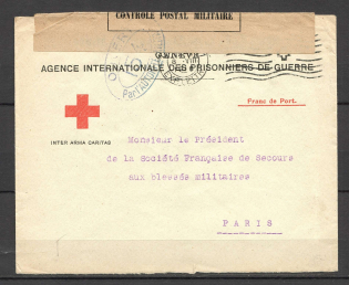 1916 prisoner of war censorship cover to Geneve - Paris