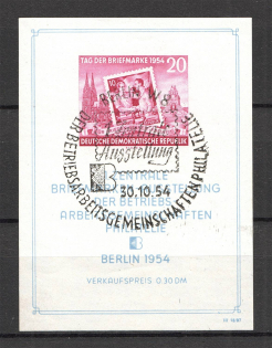 1954 German Democratic Republic GDR Block (CV $80, Special Cancelation)