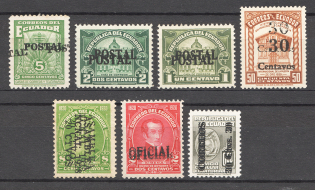 Ecuador Double Inverted Overprint Group