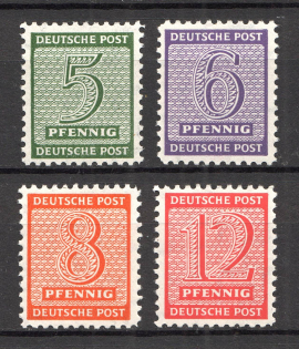 1945 Soviet Zone of Occupation (Watermark `X`, Full Set, MNH)