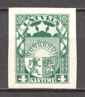 1923-25 Latvia 4 S (Probe, Proof, MNH)
